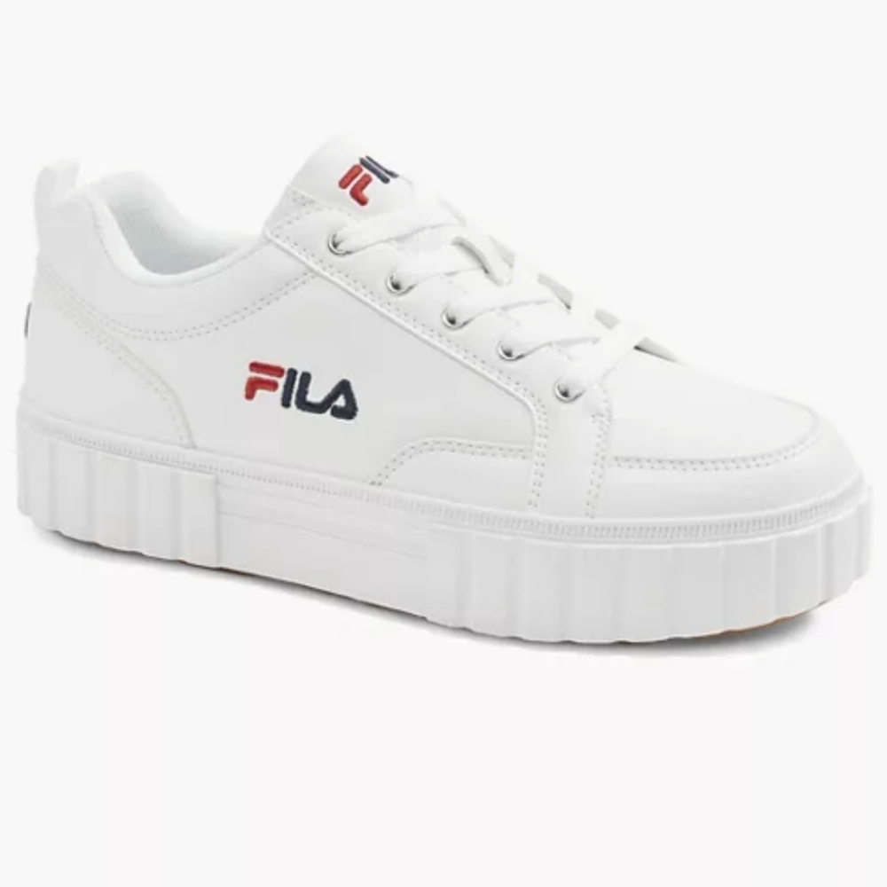 Fila Sandblast White Leather Platform Sneakers US 6.5
